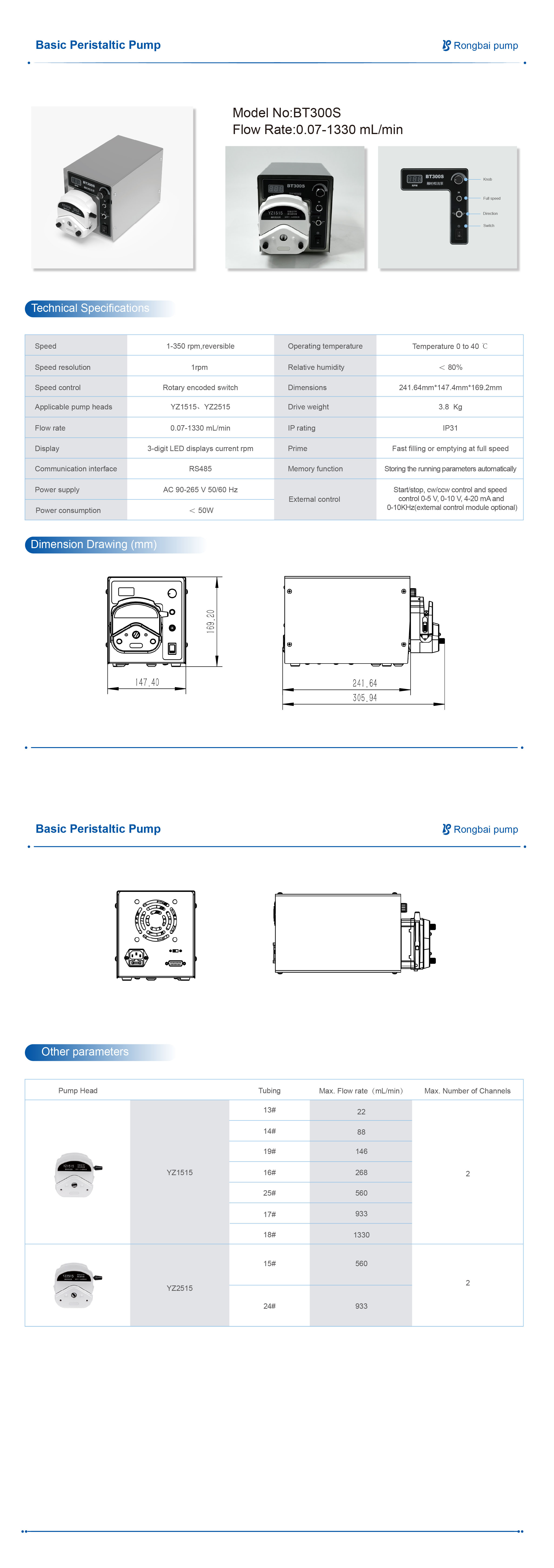 BT300S Peristaltic Pump,constant flow pump