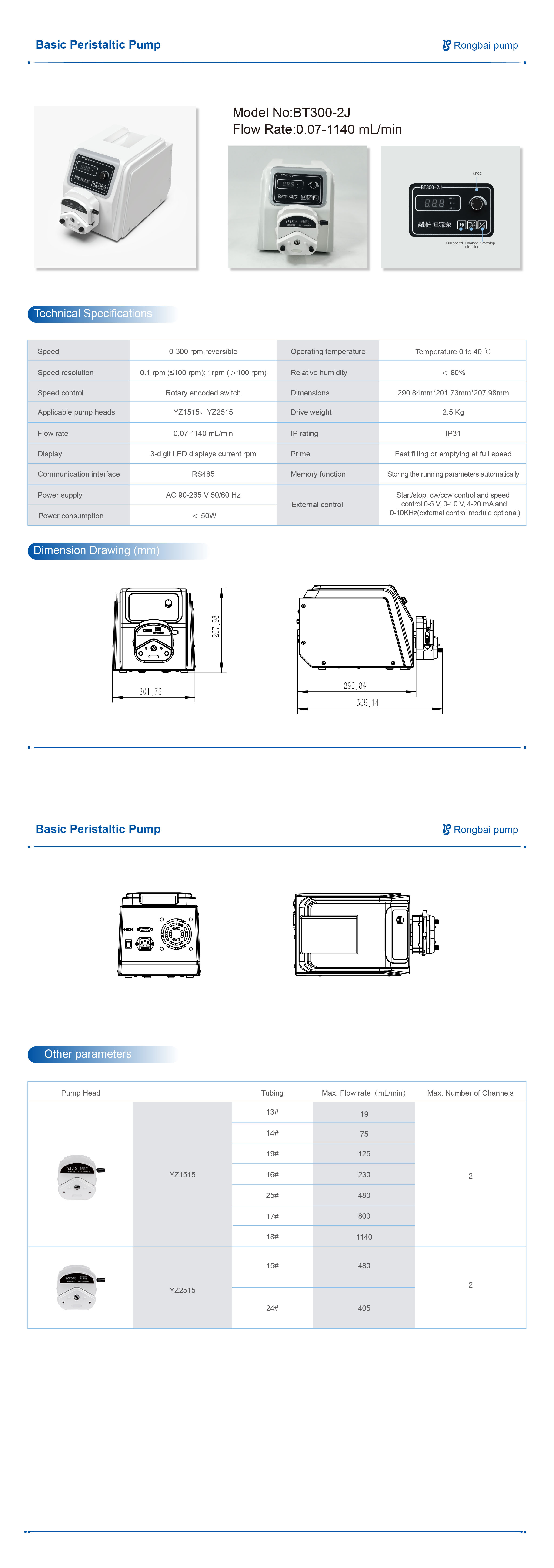 BT300-2J Peristaltic Pump,laboratory pump