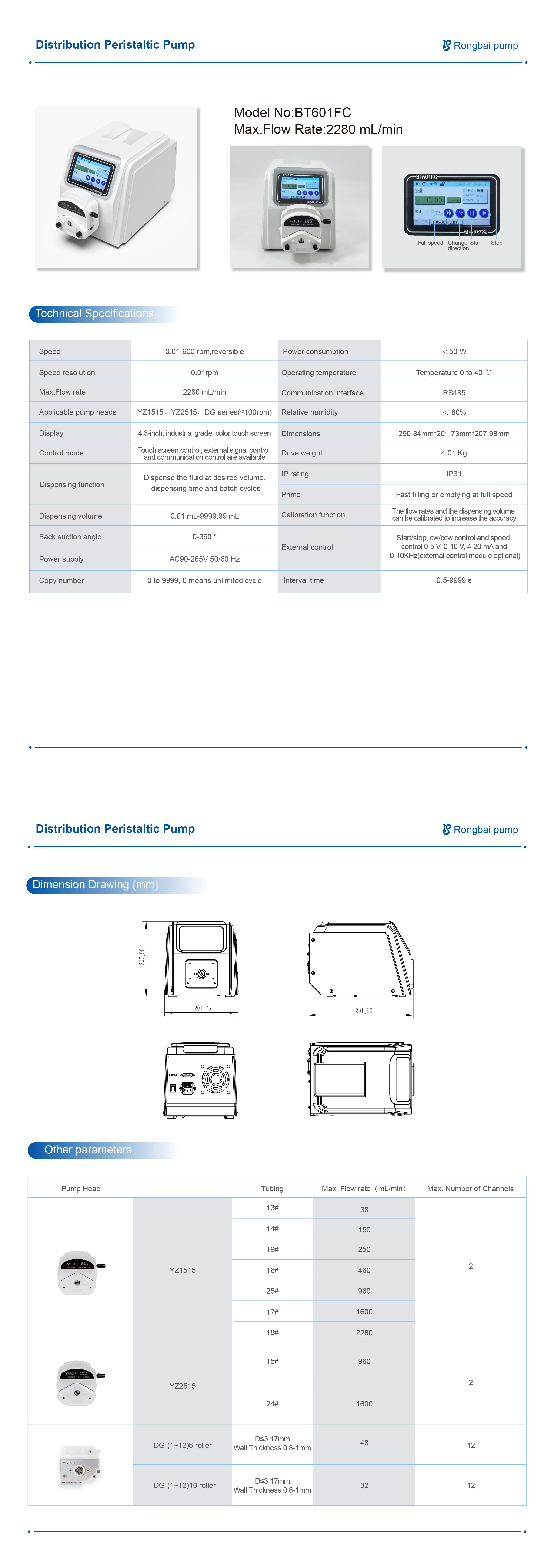 BT601FC intelligent filling creeping pump