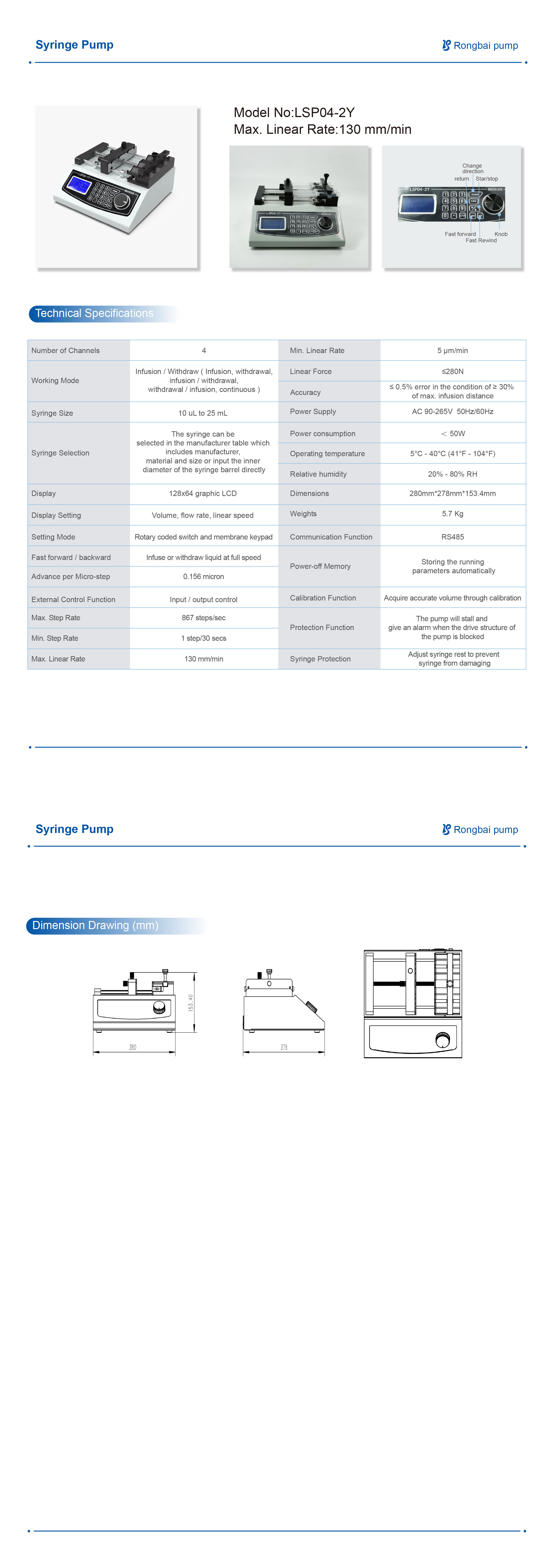 LSP04-2Y four-channel injection pump