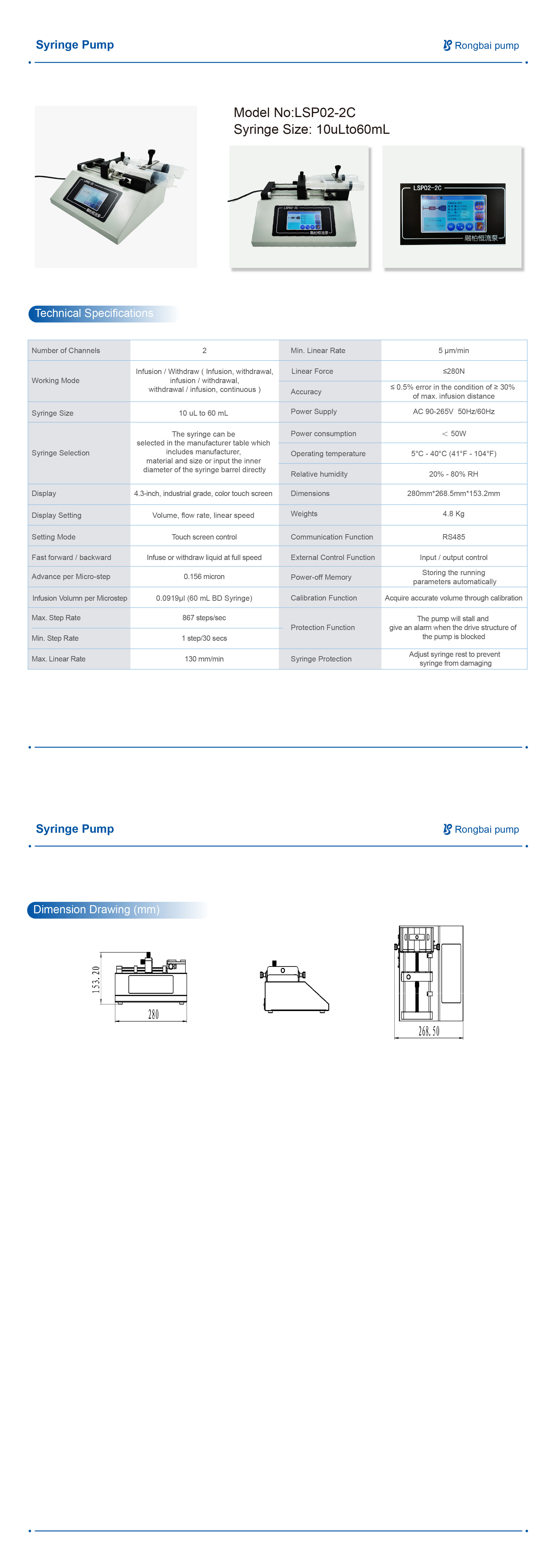 LSP02-2C dual-channel touch screen injection pump