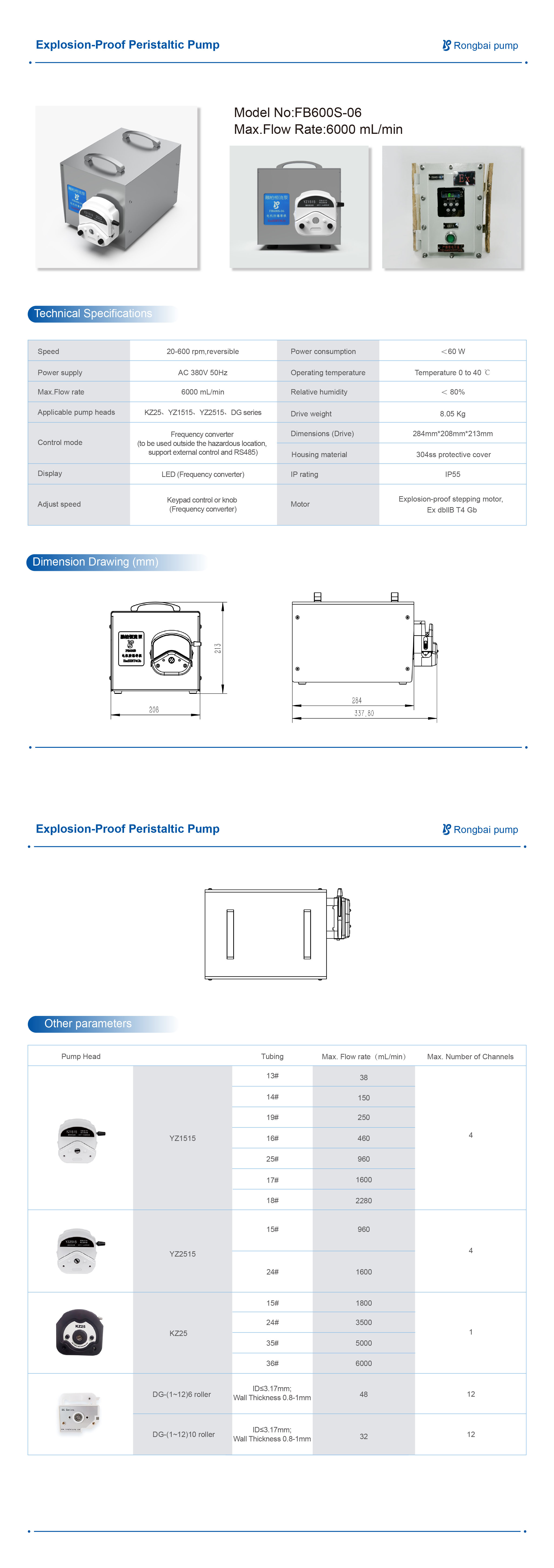 FB600S-06 stainless steel explosion-proof creep pump