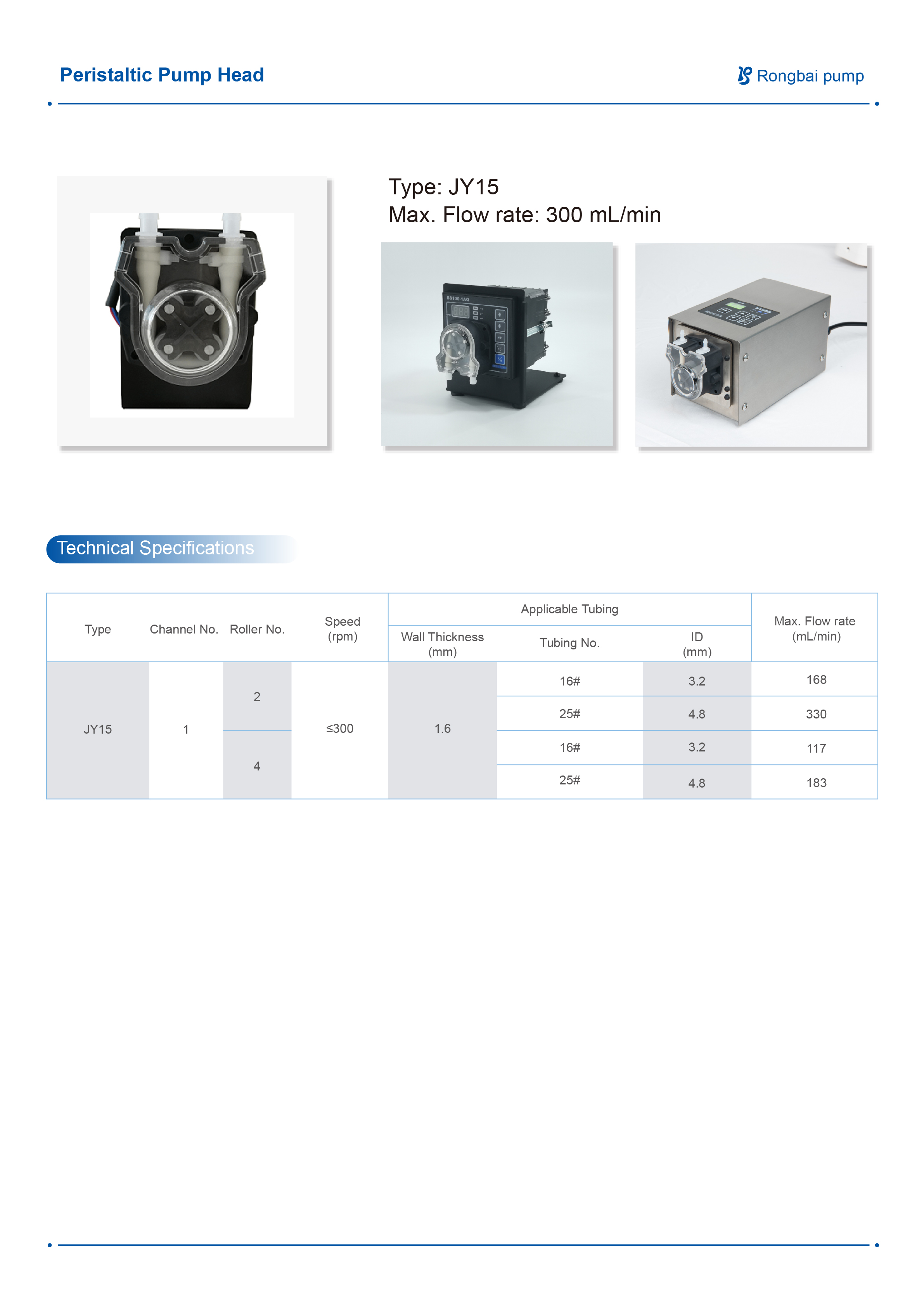 Jy15 creep pump pump head