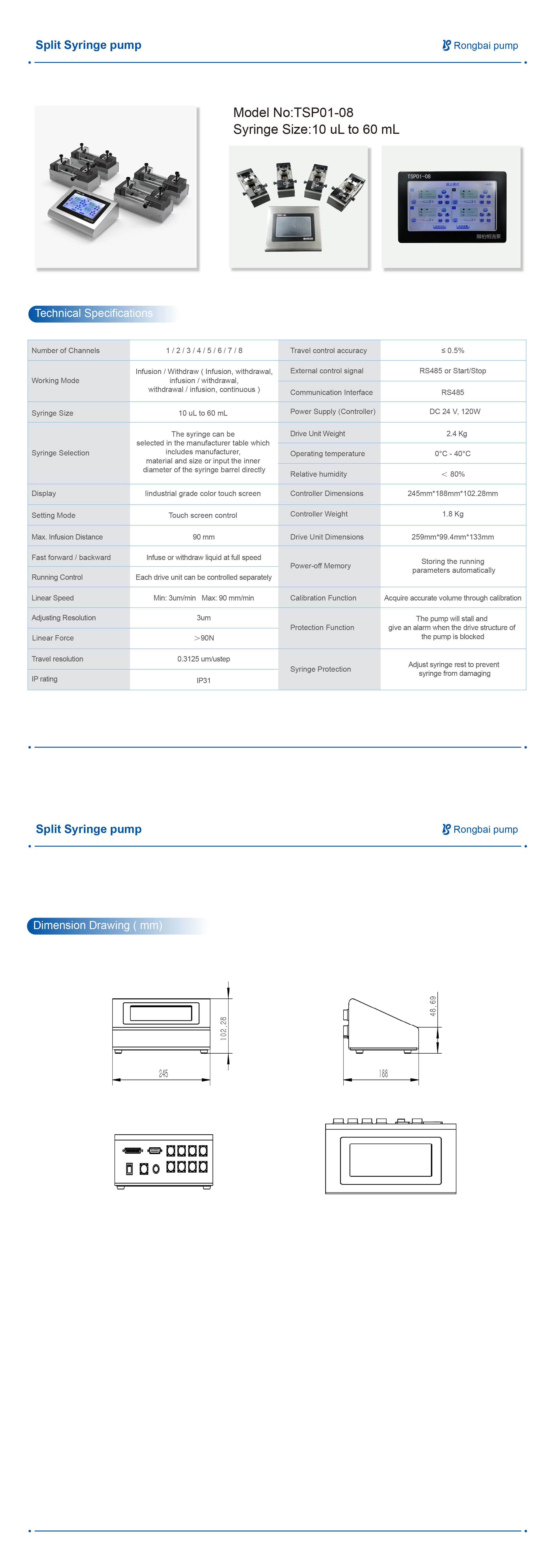 TSP01-08 split-type injection pump