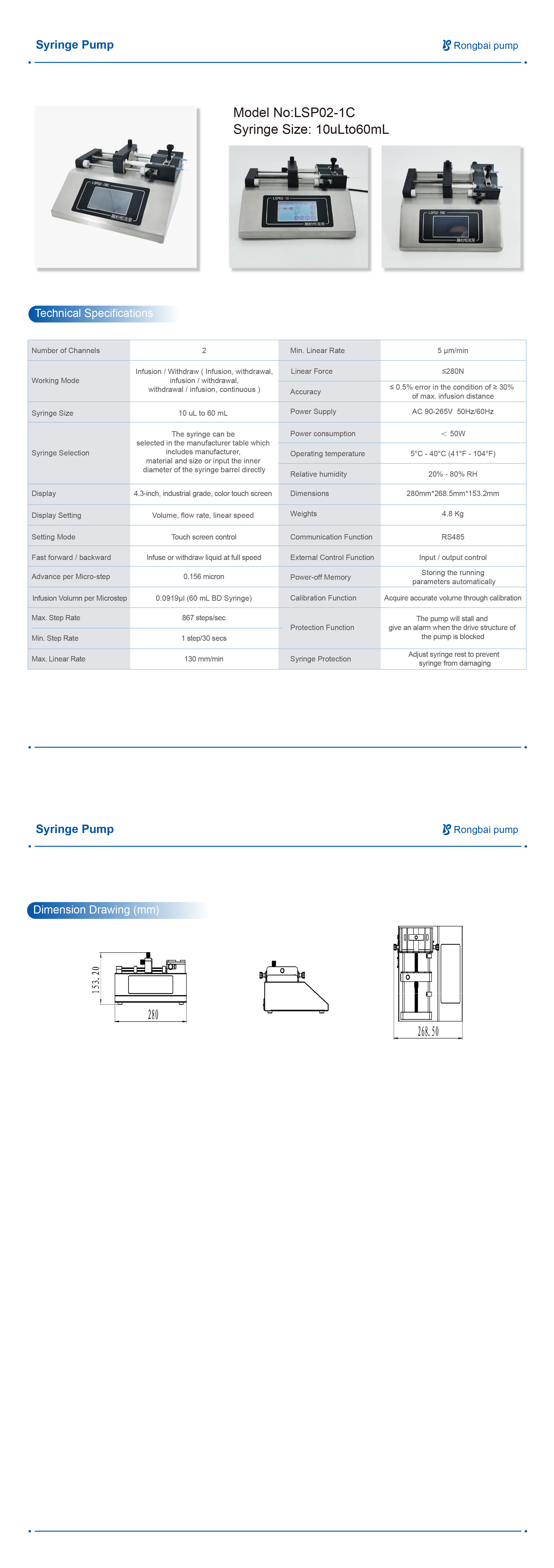 LSP02-1c dual-channel touch screen injection pump